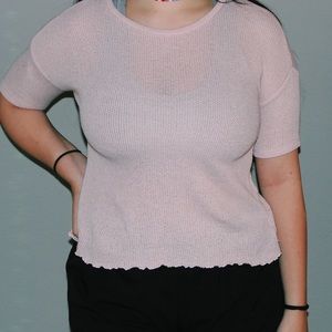 Pink Ribbed Croptop